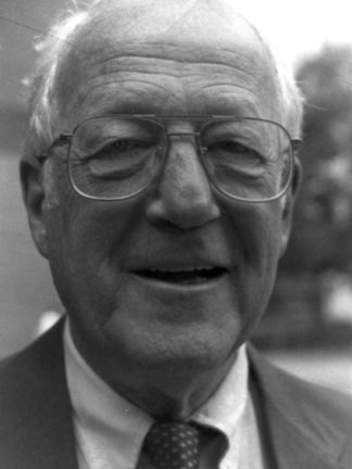 Black and white image of Eliot Stellar of the Institute of Neurological Sciences also supported bringing Bush to Pennsylvania.